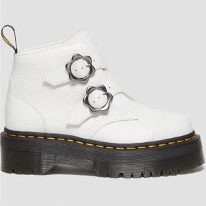 Devon Flower Platform Boot DR. MARTENS s8 White Leather